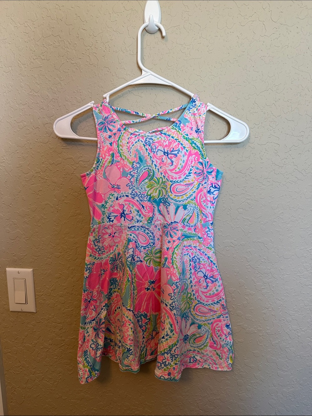 Girls' Pink Paisley Sleeveless Dress